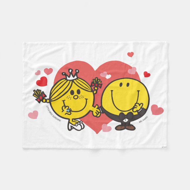 Mr. Men Little Miss Happy Sunshine Wedding Fleece Blanket (Front (Horizontal))