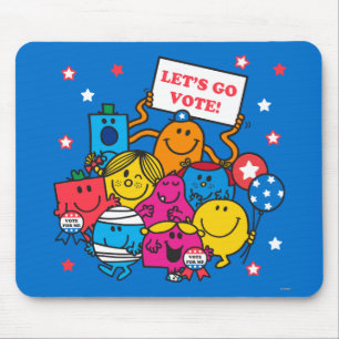 Mr. Men Little Miss Let's Go Vote! Mouse Pad