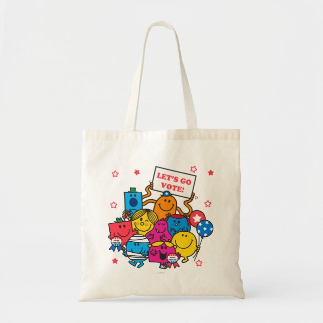 Mr. Men Little Miss Let's Go Vote! Tote Bag (Front)