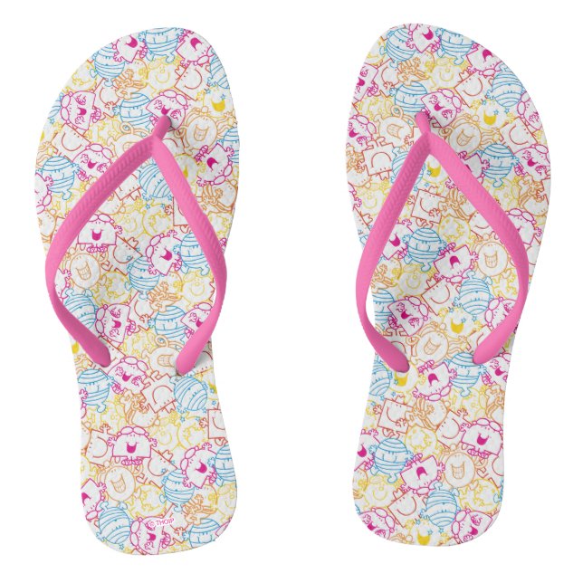 Mr Men & Little Miss | Neon Colours Pattern Jandals (Footbed)
