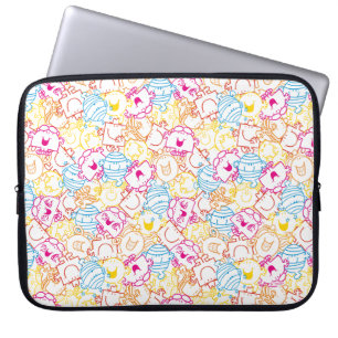 Mr Men & Little Miss Neon Colours Pattern Laptop Sleeve