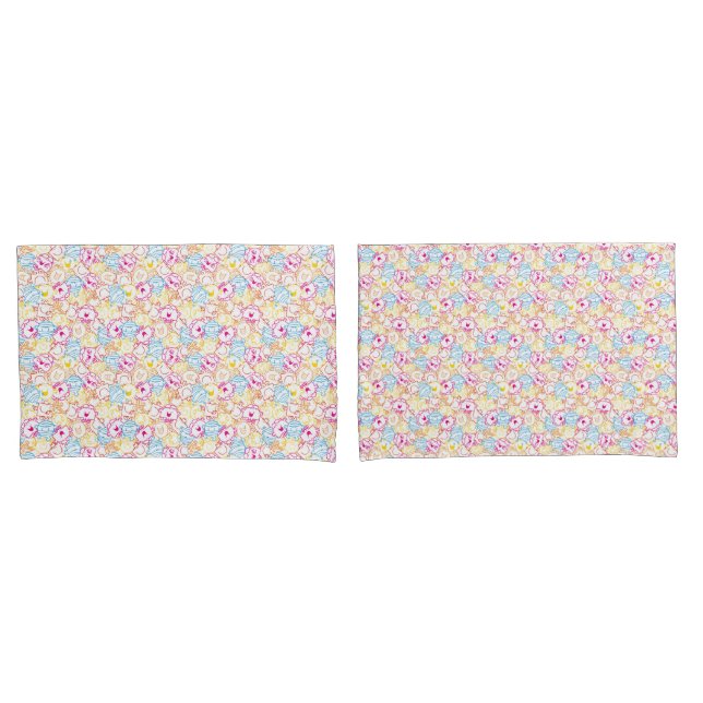 Mr Men & Little Miss | Neon Colours Pattern Pillowcase (Front-Set)