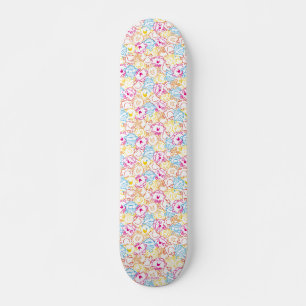 Mr Men & Little Miss Neon Colours Pattern Skateboard