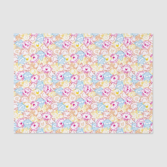 Mr Men & Little Miss | Neon Colours Pattern Tissue Paper (Front)