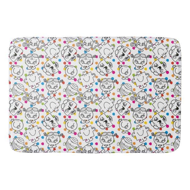 Mr Men & Little Miss | Rainbow Polka Dots Pattern Bath Mat (Front)
