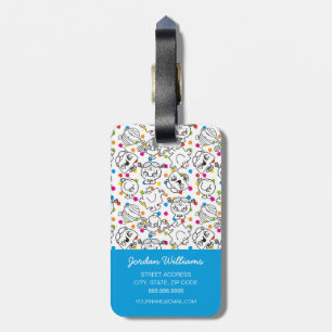 Mr Men & Little Miss Rainbow Polka Dots Pattern Luggage Tag