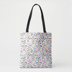 Mr Men & Little Miss Rainbow Polka Dots Pattern Tote Bag