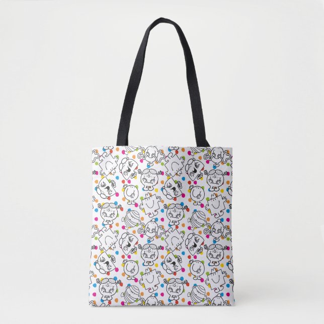 Mr Men & Little Miss | Rainbow Polka Dots Pattern Tote Bag (Front)