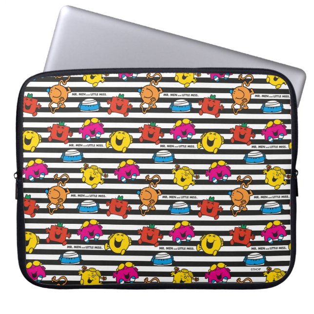 Mr Men & Little Miss | Stripes Pattern Laptop Sleeve (Front)
