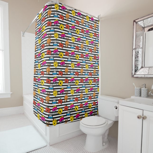 Mr Men & Little Miss | Stripes Pattern Shower Curtain (In Situ)