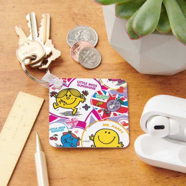 Mr. Men & Little Miss UK Hearts Key Ring (Desk)