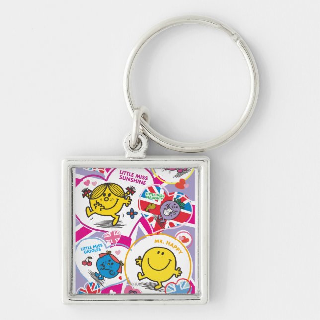 Mr. Men & Little Miss UK Hearts Key Ring (Front)