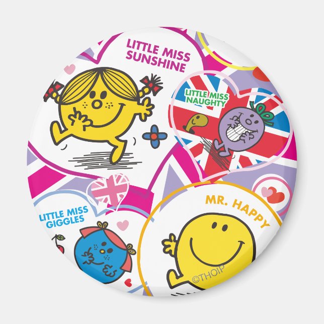 Mr. Men & Little Miss UK Hearts Magnet (Front)