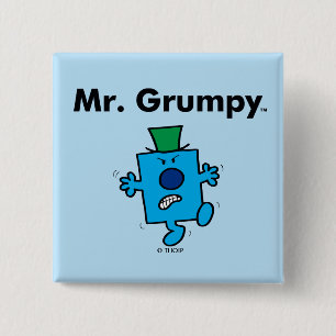 Mr. Men Mr. Grumpy is a Grump 15 Cm Square Badge