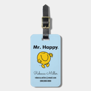 Mr. Men Mr. Happy Is Always Happy Luggage Tag