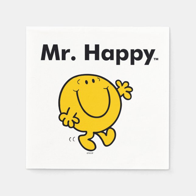 Mr. Men | Mr. Happy Is Always Happy Napkin (Front)