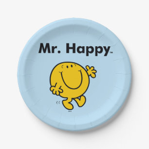 Mr. Men Mr. Happy Is Always Happy Paper Plate