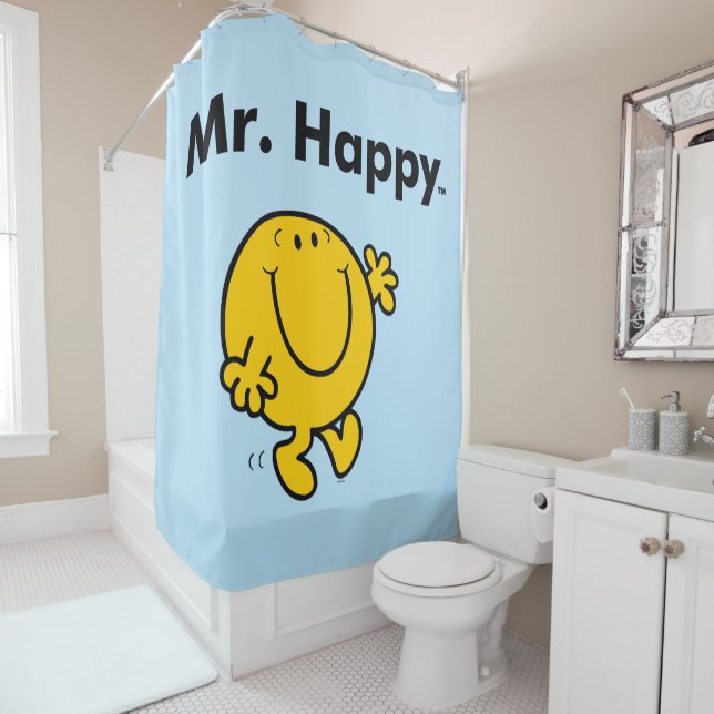 Mr. Men | Mr. Happy Is Always Happy Shower Curtain (In Situ)
