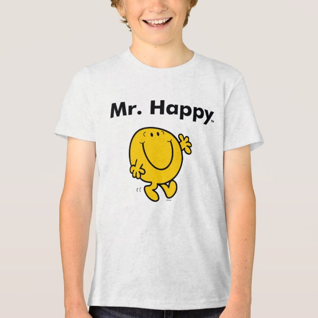 Mr. Men | Mr. Happy Is Always Happy Tri-Blend Shirt (Front)