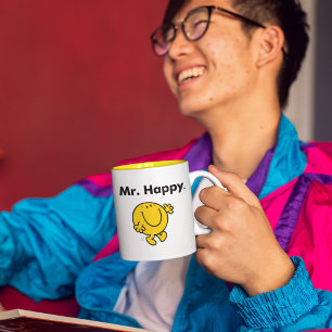 Mr. Men   Mr. Happy Is Always Happy Two-Tone Coffee Mug