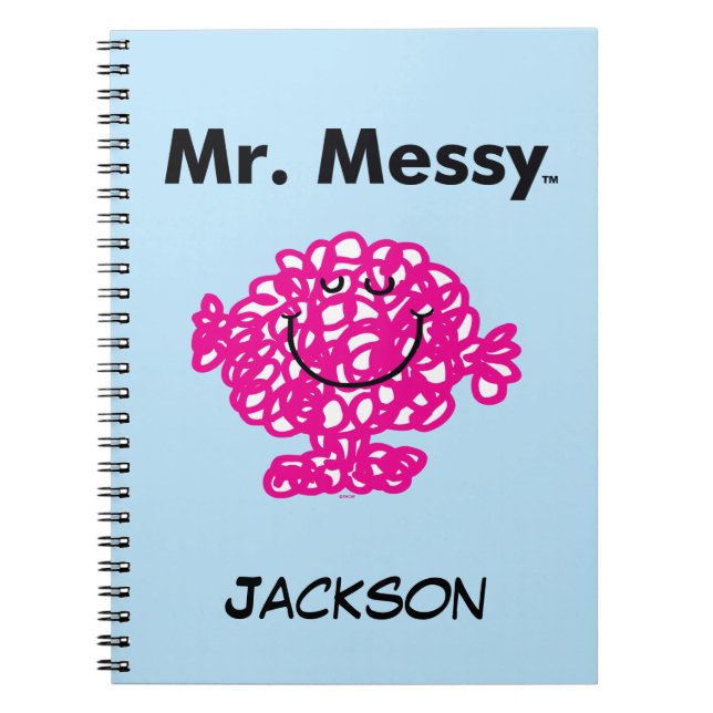 Mr. Men | Mr. Messy Is Cute, But Messy Spiral Notebook (Front)