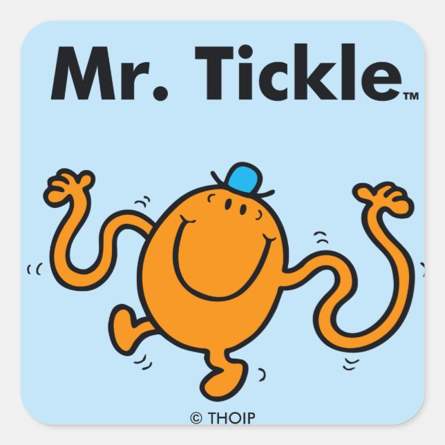 Mr. Men | Mr. Tickle Will Tickle Square Sticker (Front)