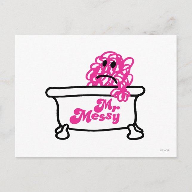 Mr. Messy | Bathtub Logo Postcard (Front)