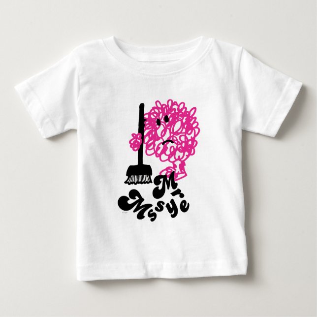 Mr. Messy | Broom & Name Baby T-Shirt (Front)
