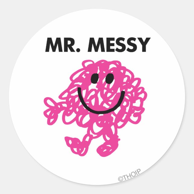 Mr. Messy | Classic Pose Classic Round Sticker (Front)