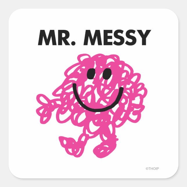 Mr. Messy | Classic Pose Square Sticker (Front)