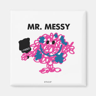 Mr. Messy Holding A Paintbrush Magnet