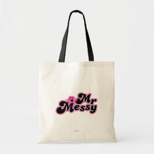 Mr. Messy Large Black & Pink Letters Tote Bag