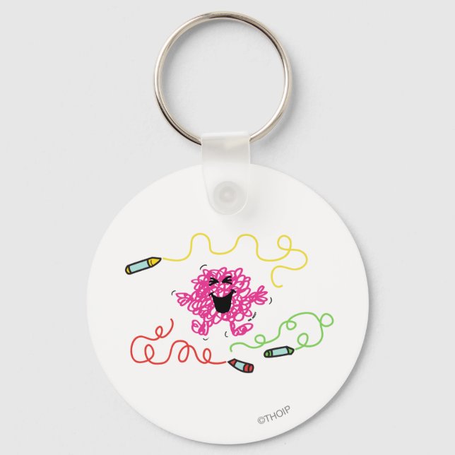Mr. Messy Playing With Crayons Key Ring (Front)