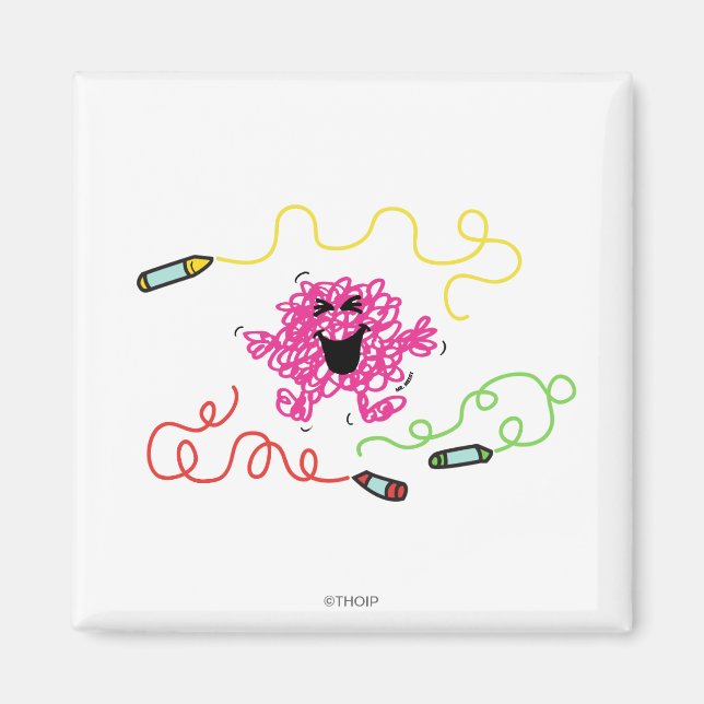 Mr. Messy Playing With Crayons Magnet (Front)