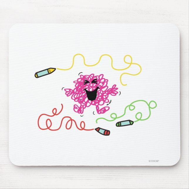 Mr. Messy Playing With Crayons Mouse Pad (Front)