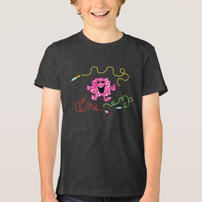 Mr. Messy Playing With Crayons Tri-Blend Shirt (Front)