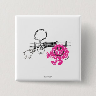 Mr. Messy & Two Pigs 15 Cm Square Badge
