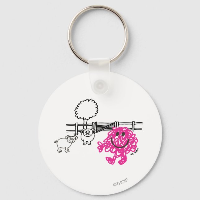Mr. Messy & Two Pigs Key Ring (Front)