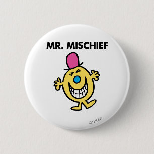 Mr. Mischief   Smiling Gleefully 6 Cm Round Badge