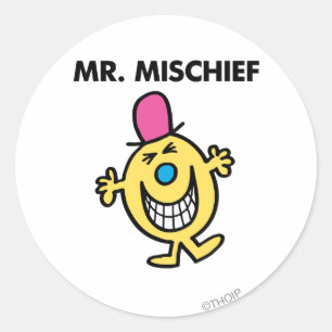 Mr. Mischief   Smiling Gleefully Classic Round Sticker