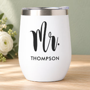 Mr Modern Black Script Wedding Custom