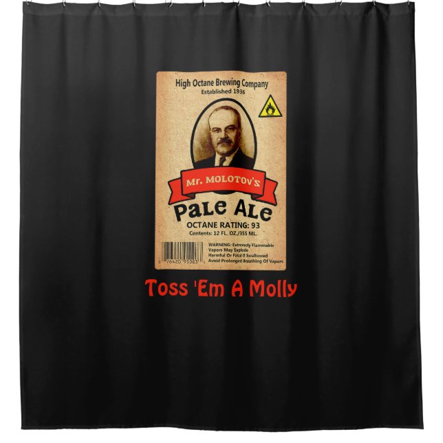 Mr. Molotov's Pale Ale Label Shower Curtain (Front)