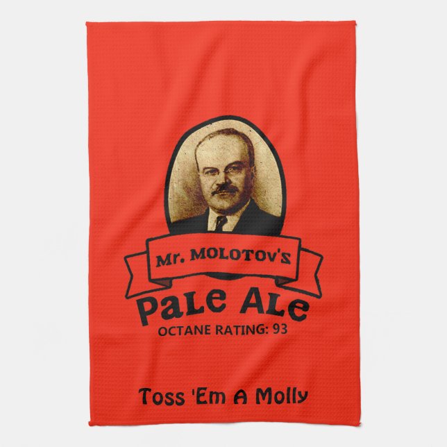 Mr. Molotov's Pale Ale Label Tea Towel (Vertical)