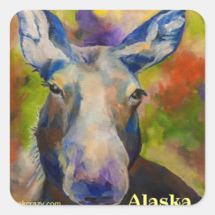 Mr. Moosey Moose _ALASKA Square Sticker