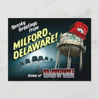 Mr. Moribund - Spooky Greetings from Milford, DE Postcard