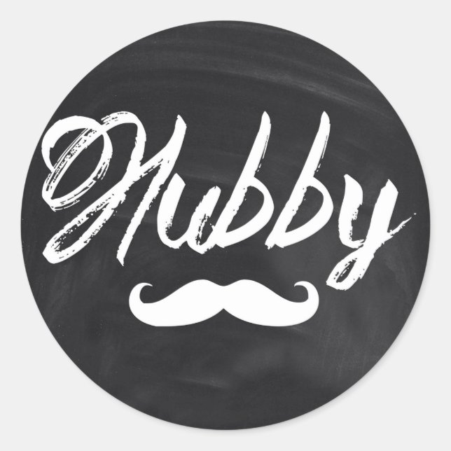 Mr Moustache Groom Honeymoon hubby Classic Round Sticker (Front)