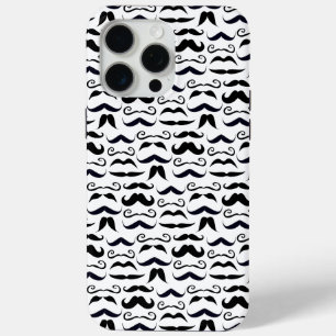 Mr. Moustache Hipster Pattern iPhone 15 Pro Max Case