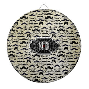 Mr. Moustache Hipster Pattern Dartboard