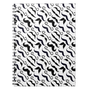 Mr. Moustache Hipster Pattern Notebook