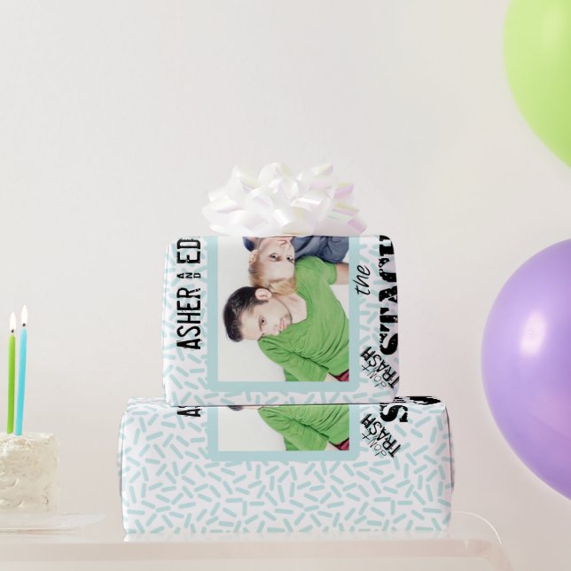 Mr. Moustache Hipster Pattern Wrapping Paper (Party Gifts)